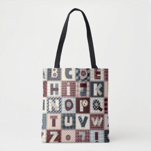Set von Buchstaben im Patchwork-Stil. Mai b Tasche (Vorderseite)