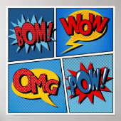 Set von Comic Blasen im Pop Art Style Poster (Vorne)