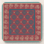 Set von Cork-gestützten Untersetzer, Maroon, Blaue Untersetzer (Vorderseite)
