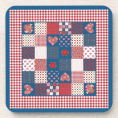 Set von Cork-gestützten Untersetzer: Tiefe Rote Ro Getränkeuntersetzer (Vorderseite)