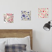 Set von Drei eleganten Blumendrucken (Schlafzimmer)