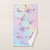 Set von drei Handtüchern Schmetterlinge Design (Handtuch)