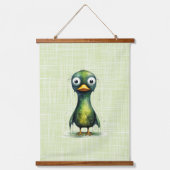 Set von drei Mad Birds Abstrakt grün blau gelb Wandteppich Mit Holzrahmen (Vorderseite 2)