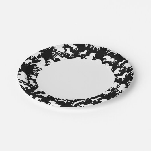 Set von Einhorn Pappteller (Schrägansicht)