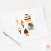 Set von Eis-Aufklebern. Quadratischer Aufkleber (Umschlag)