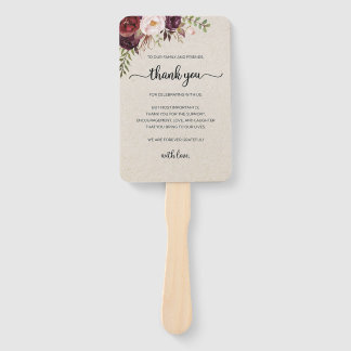 Set von Fächern (Elegant Rustikal Marsala Floral S Fächer