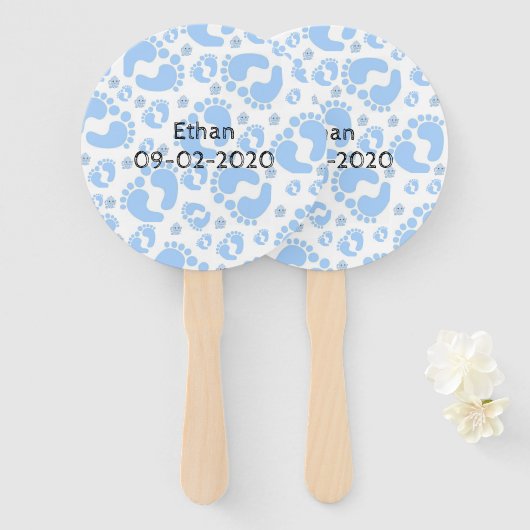 Set von Fans Baby Blue Feet Boy Fächer (Vorne und Hinten)