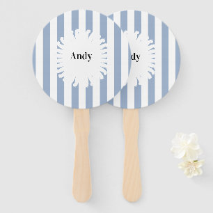 Set von Fans Baby Blue & White Stripe Fächer