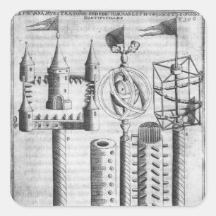 Set von Feuerwerken Quadratischer Aufkleber