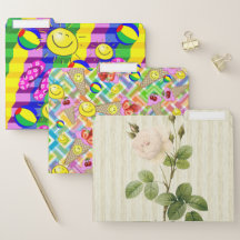 Set von File Folders Summer Beach Rose Ice Creme