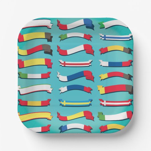 Set von Flaggen Papier Teller (Vorderseite)