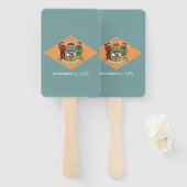 Set von Handfächern mit der Flagge von Delaware, U Fächer (Vorne und Hinten)