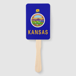 Set von Handfächern mit der Flagge von Kansas Staa Fächer