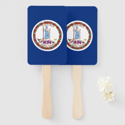 Set von Handfächern mit der Flagge von Virginia, U Fächer (Vorne und Hinten)