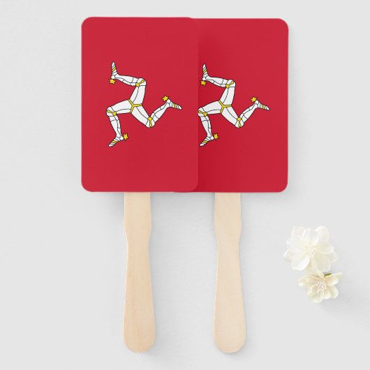 Set von Handfächern mit Isle of Man-Flagge, Verein Fächer (Vorne und Hinten)