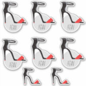 Set von High Heel Schuhen, Monogramm personalisier Aufkleber (Vorderseite)