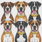 Set von Hunde-Aufklebern mit detaillierter Darstel Aufkleber (Vorderseite)