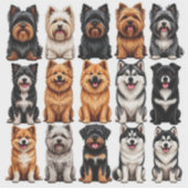 Set von Hunde-Aufklebern mit detaillierter Darstel Aufkleber (Vorderseite)