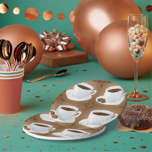Set von Kaffeepapier-Tellern Pappteller