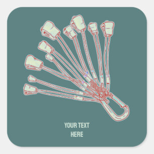 Set von Kletterdrähten Quadratischer Aufkleber