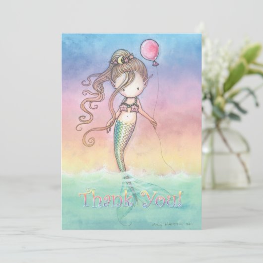 Set von Mermaid Dankeschön Karten (Stehend Vorderseite)