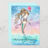 Set von Mermaid Dankeschön Karten (Vorne/Hinten)