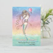 Set von Mermaid Dankeschön Karten (Stehend Vorderseite)