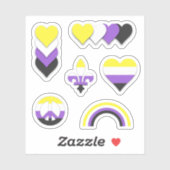 Set von nicht binären Stolz-Designs Aufkleber (Blatt)