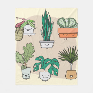 Set von niedlichen Haus Pflanze in Töpfen. Farben Fleecedecke
