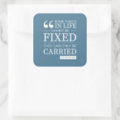 Set von sechs "kann nicht fixiert werden" Aufklebe Quadratischer Aufkleber (Tasche)