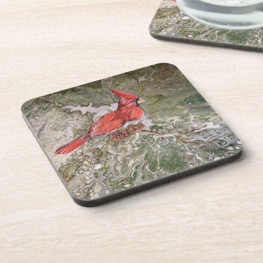 Set von sechs Kardinal Untersetzer (Linke Seite)