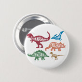 Set von Silhouetten verschiedener Dinosaurier Button (Vorne & Hinten)