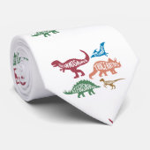 Set von Silhouetten verschiedener Dinosaurier Krawatte (Gerollt)