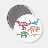 Set von Silhouetten verschiedener Dinosaurier Magnet (Vorderseite/Rückseite)