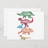 Set von Silhouetten verschiedener Dinosaurier Postkarte (Vorne/Hinten)