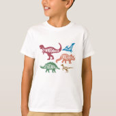 Set von Silhouetten verschiedener Dinosaurier T-Shirt (Vorderseite)