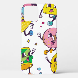 Set von Speisen und Getränken im Retro-Cartoon-Sti Case-Mate iPhone Hülle