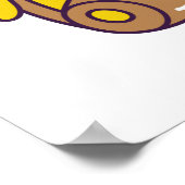 Set von Speisen und Getränken im Retro-Cartoon-Sti Poster (Ecke)