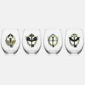 Set von Steampunk-Winged Key-Designs Weinglas Ohne Stiel (Vorderseite)