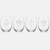 Set von Steampunk-Winged Key-Designs Weinglas Ohne Stiel (Hinten)