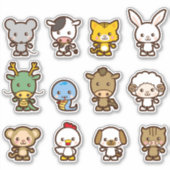 Set von Tieren Aufkleber (Vorderseite)