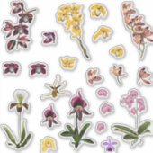 Set von tropischen Orchideen Blume Elemente. Aufkleber (Vorderseite)