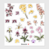 Set von tropischen Orchideen Blume Elemente. Aufkleber (Blatt)