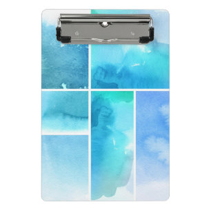 Set von Watercolor abstrakte handgemalte 2 Mini Klemmbrett