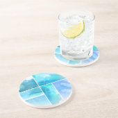 Set von Watercolor abstrakte handgemalte 2 Sandstein Untersetzer (Seite)