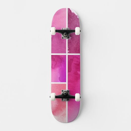Set von Watercolor abstrakte handgemalte 3 Skateboard (Vorderseite)