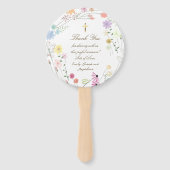 Set von zehn pastellfarbenen Wildblumen Taufe Fächer (Rückseite)