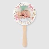 Set von zehn rosa Blume bilden einen Rahmen für Ta Fächer (Vorderseite)