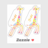 Set von zwei farbigen Giraffenschildern Aufkleber (Blatt)