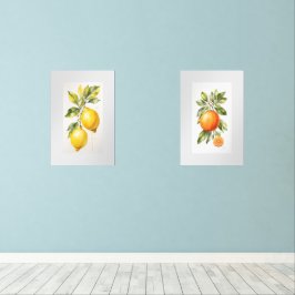 Set von zwei Wall Art Aquarell Fruchtdrucken
